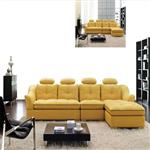 Ghế sofa màu vàng tạo ấn tượng nổi bật cho phòng khách